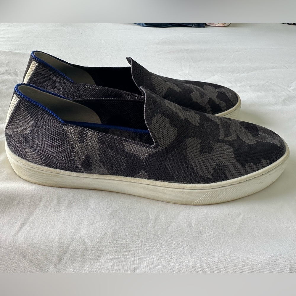 Rothy's Grey Camo Slip On Sneakers